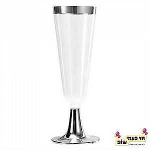 כוס שמפניה עם פס כסף כוס שמפניה עם פס כסף