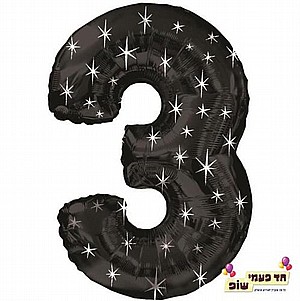 בלון 34 אינץ' 3 שחור כוכבים (ללא הליום) בלון 34 אינץ' 3 שחור כוכבים (ללא הליום)