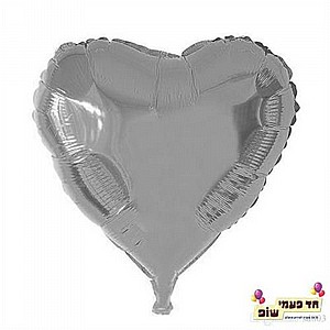 בלון לב 18 אינץ' כסף (ללא הליום) בלון לב 18 אינץ' כסף (ללא הליום)