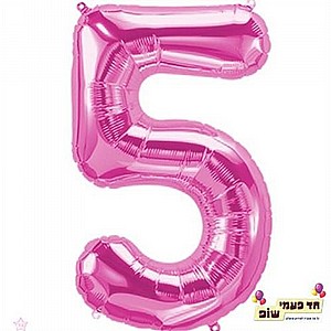 בלון 34 אינץ' 5 ורוד (ללא הליום) בלון 34 אינץ' 5 ורוד (ללא הליום)