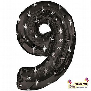 בלון 34 אינץ' 9 שחור כוכבים (ללא הליום) בלון 34 אינץ' 9 שחור כוכבים (ללא הליום)